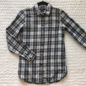 Madewell Blue Plaid Flannel Shirt